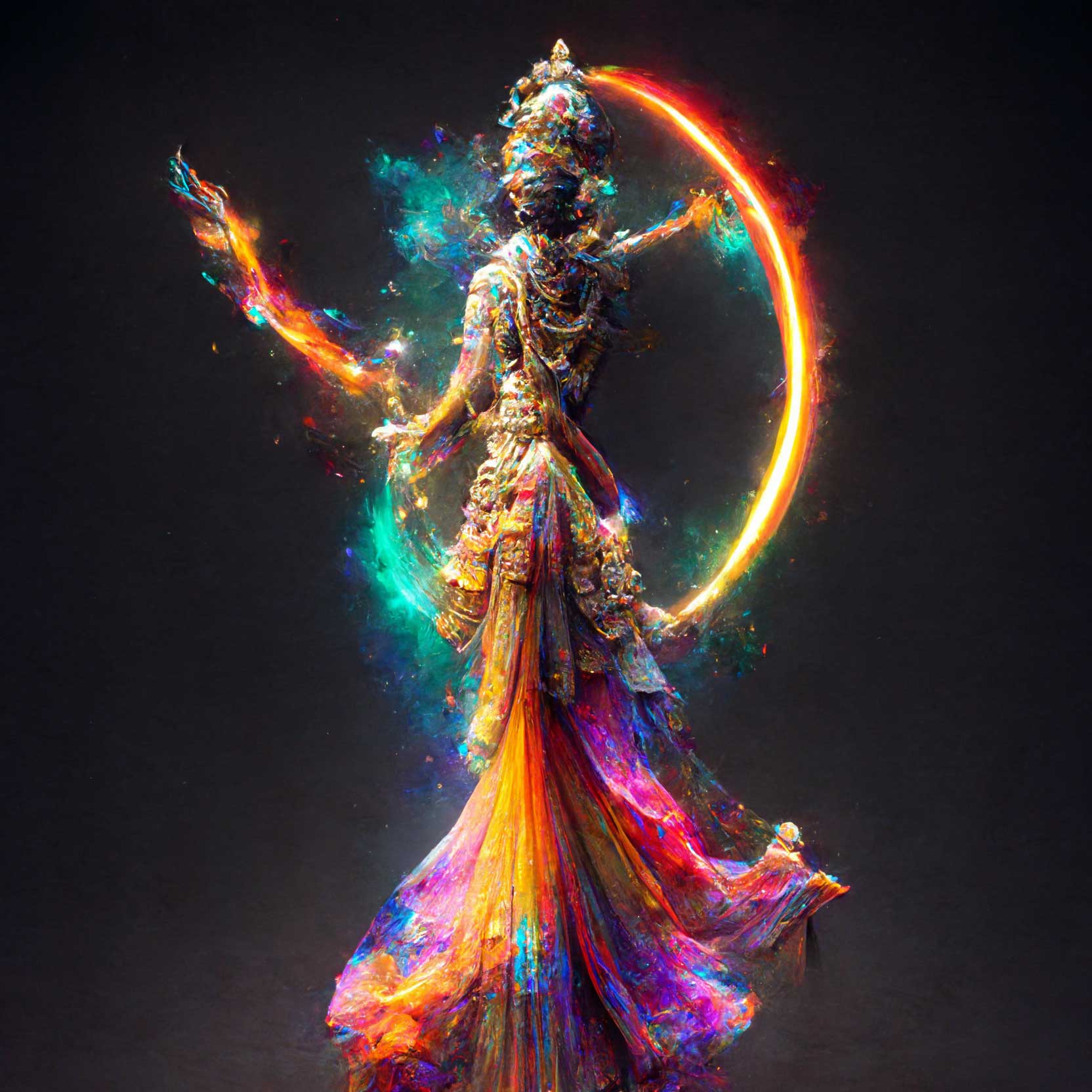 radiant kurukulla dakini with bow and arrow