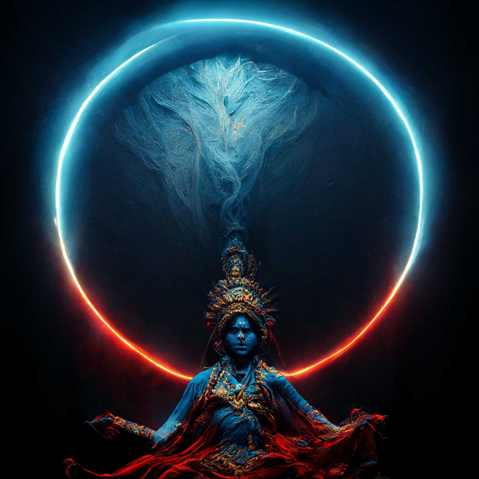 kali devi goddess in smoking portal